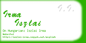 irma iszlai business card